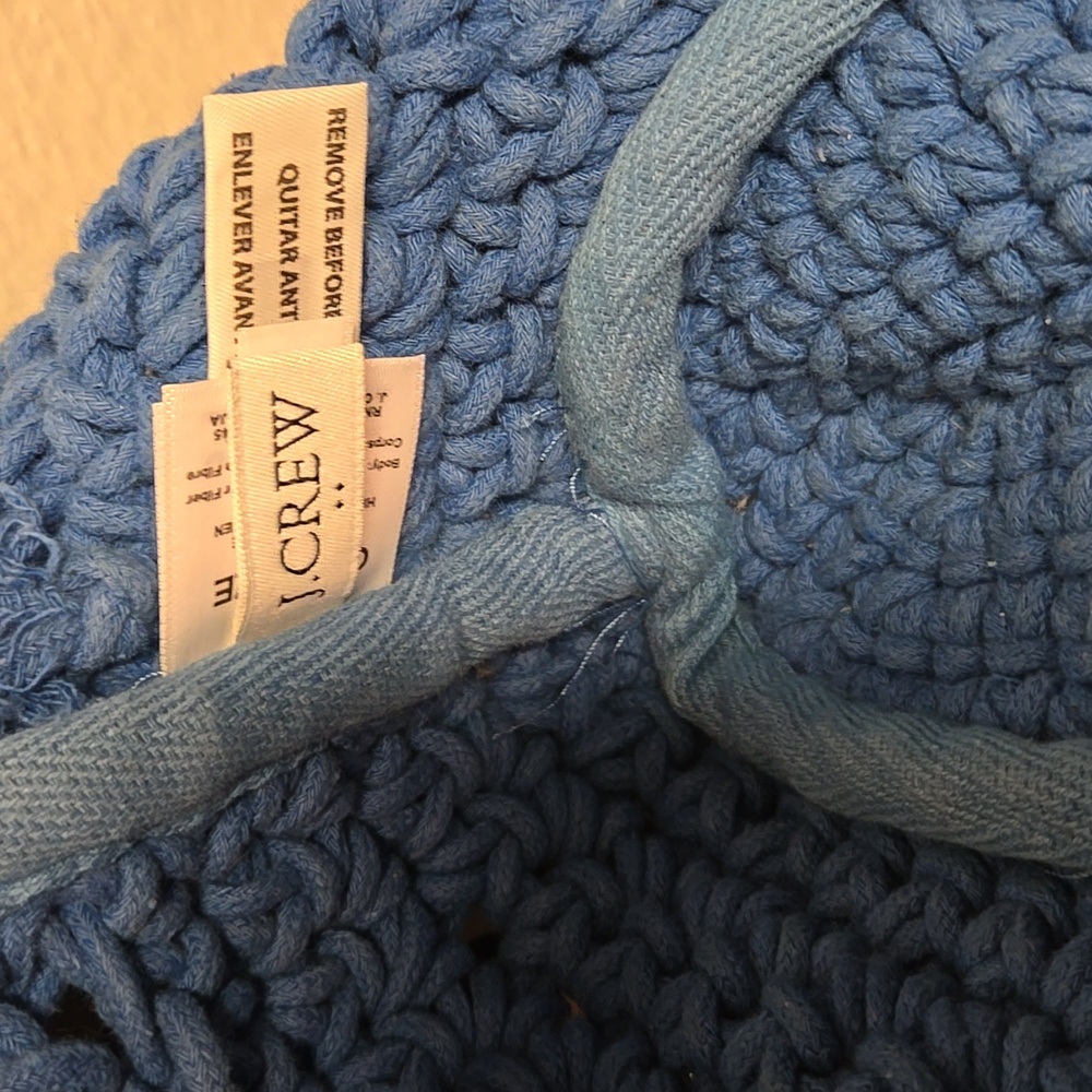 J. Crew Blue Crochet Tote Bag - Picture 2 of 4